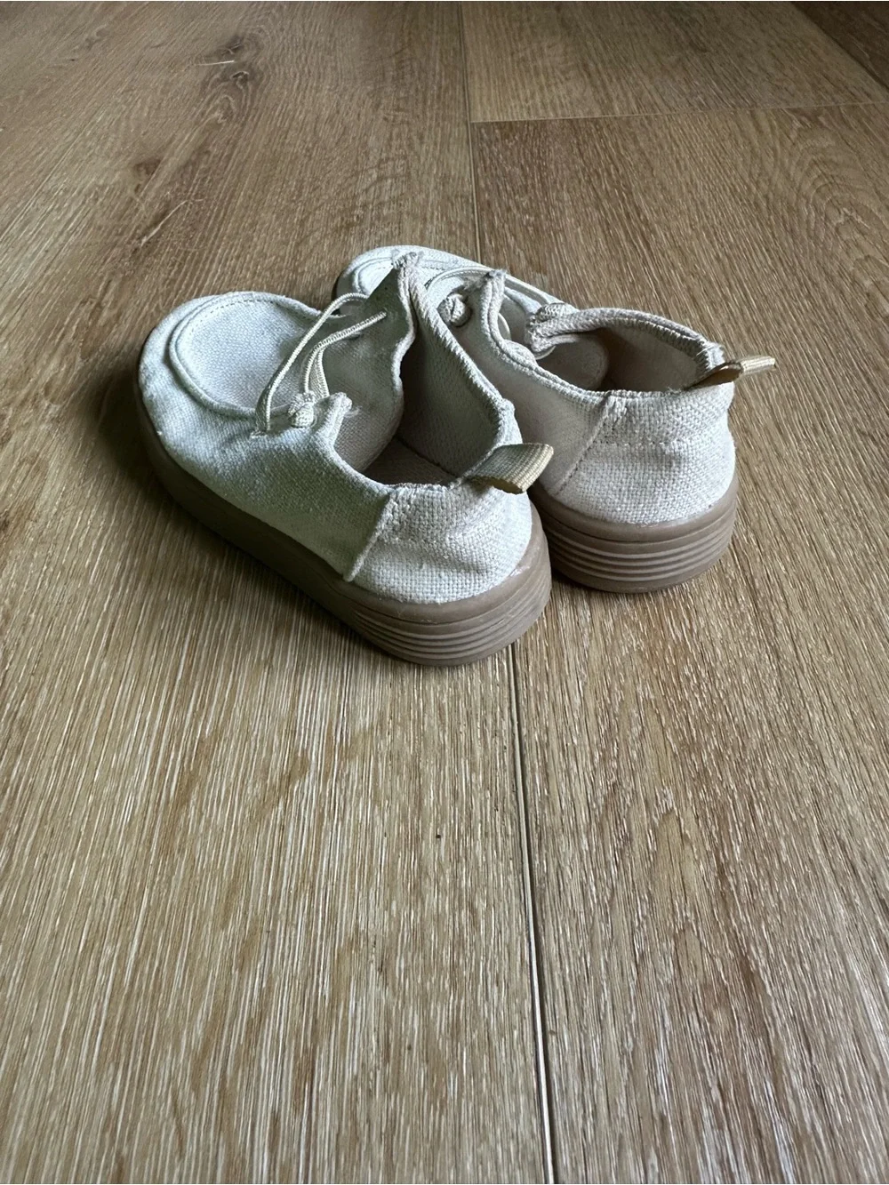 GAP Kids Canvas Slip-Ons in Cream and Tan Rubber